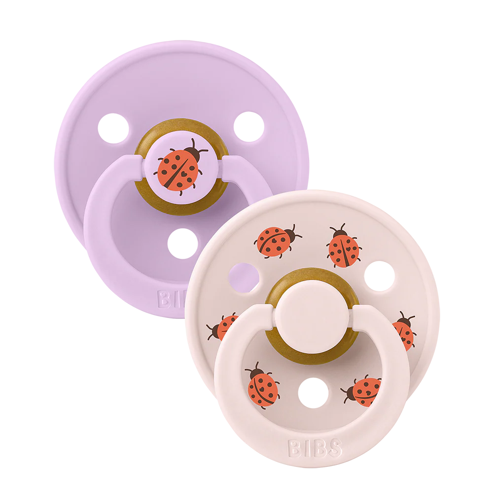 BIBS STUDIO Colour Dummies 2 Pack Ladybug - Violet Sky/Petal
