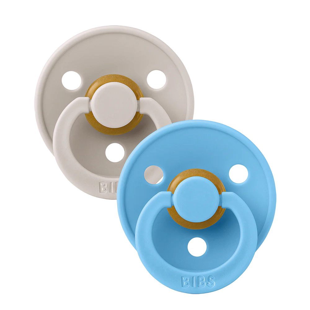 BIBS Colour Pacifier 2 Pack Latex - Mushroom/Breeze