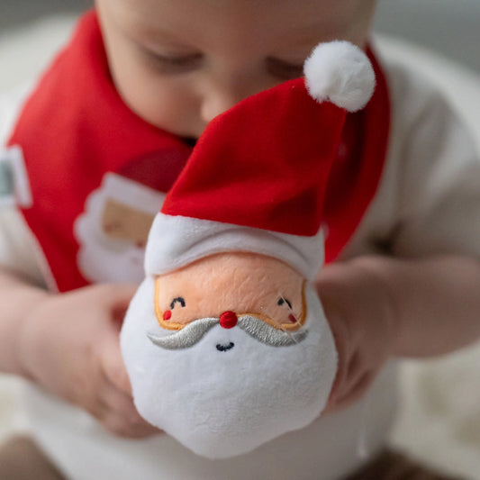 Ziggle My First Christmas Santa Plush Baby Rattle