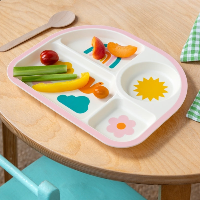Rex London Baby and Toddler Divider Plate - Rainbow Garden