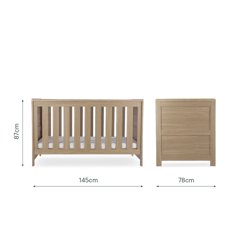 CuddleCo Burford Cot Bed - Oak