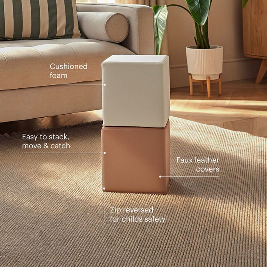 CuddleCo Soft Play Cubes - Tuscany & Pebble