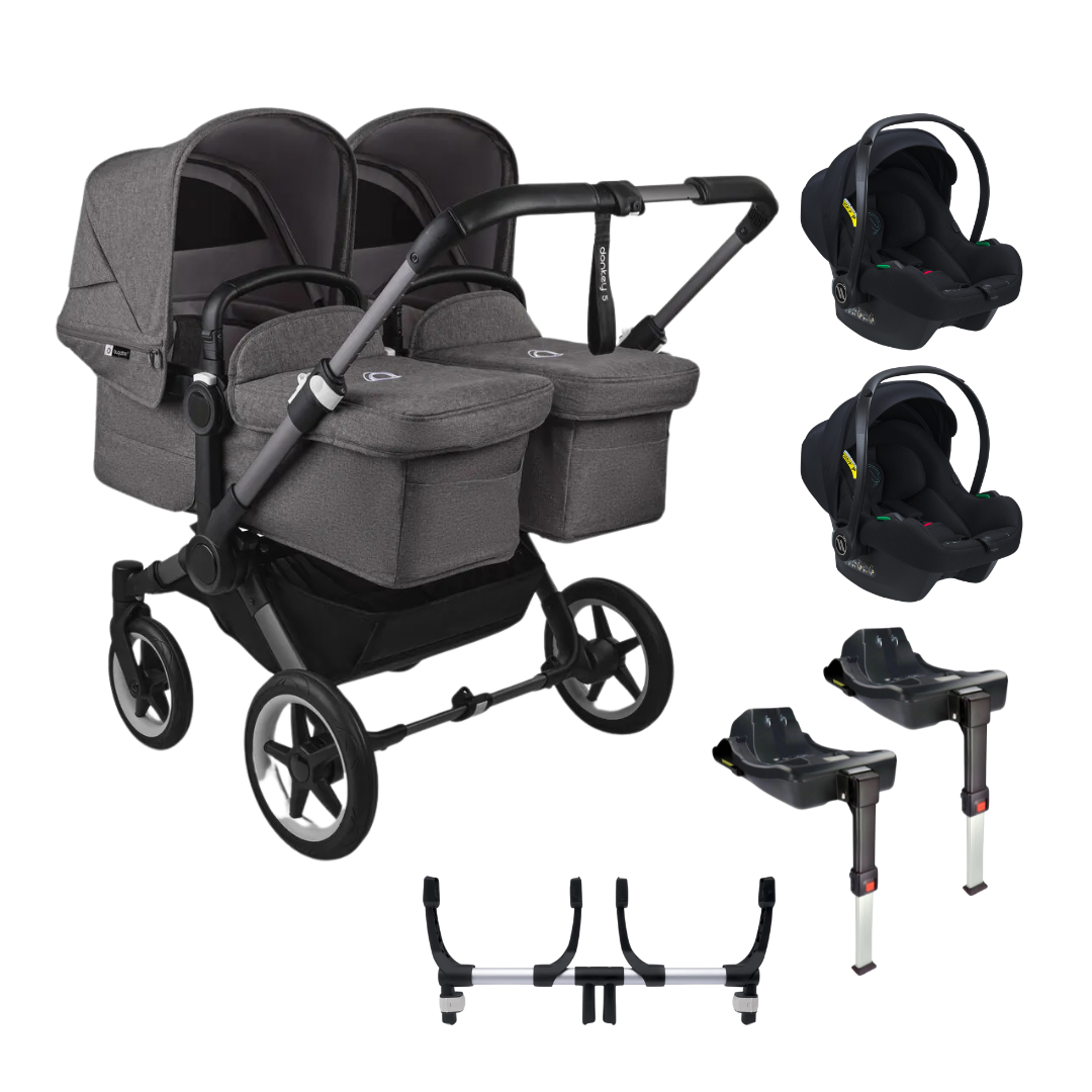 Bugaboo Donkey 5 Twin Pushchair with 2 Avionaut Cosmo Smart Travel System