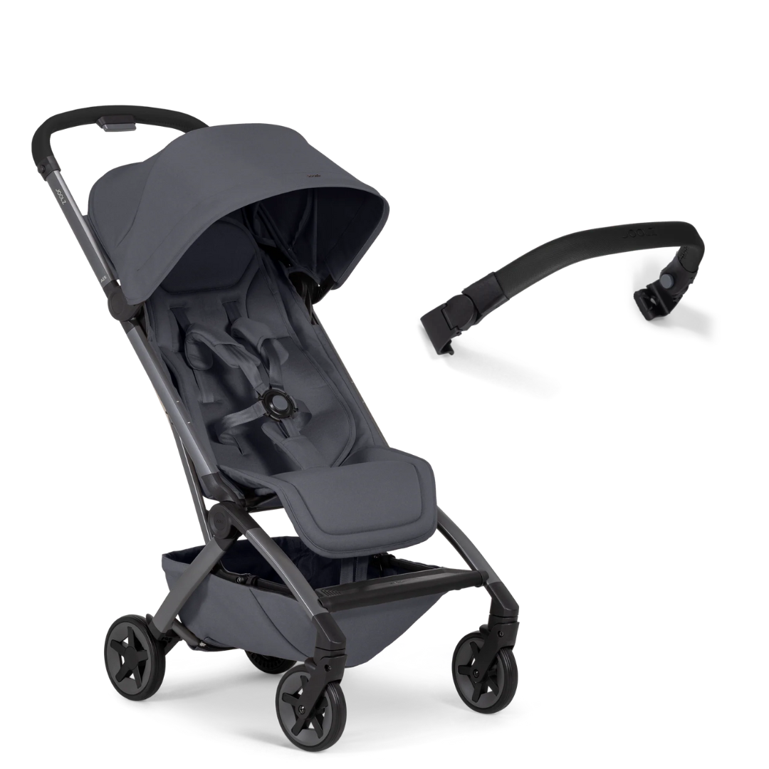 Joolz Aer2 Compact Pushchair with Bumper Bar - Stone Grey/Black