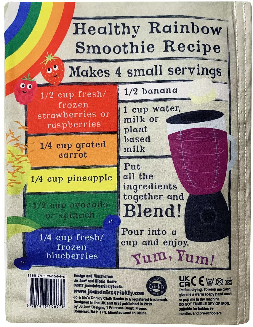 Jo & Nick's Nursery Times Crinkly Newspaper Book - Rainbow Smoothie