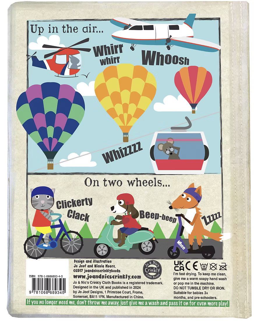 Jo & Nick's Nursery Times Crinkly Newspaper Book - Noisy Vehicles