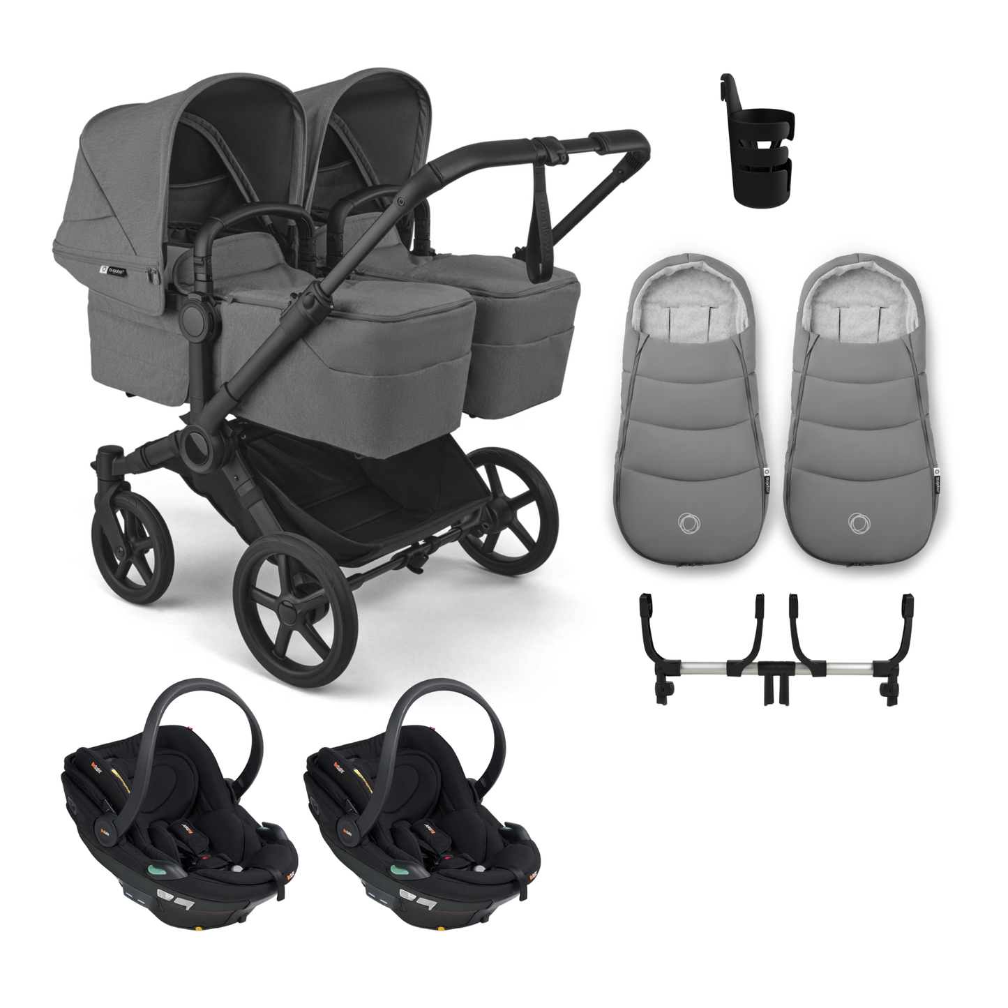 Bugaboo Donkey 6 Twin Complete Bundle with BeSafe Go Beyond 2 Travel System