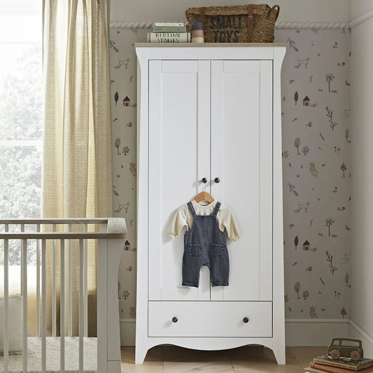 CuddleCo Clara 3 Piece Nursery Furniture Set - White/Ash