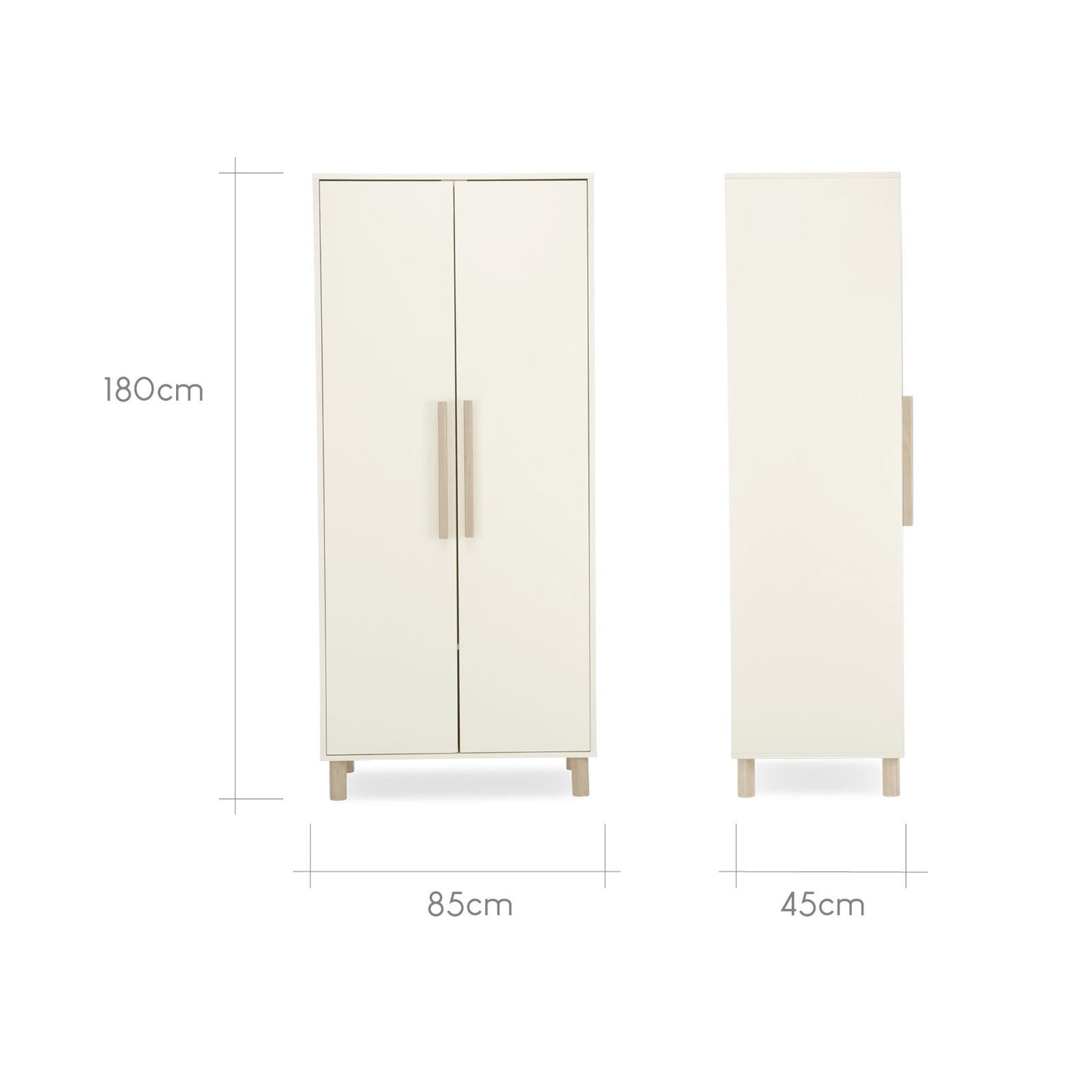 CuddleCo Harper Wardrobe - Cream & Ash