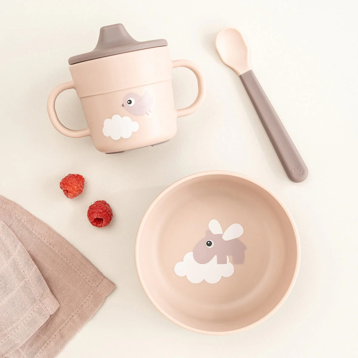 Done By Deer Foodie Suction First Meal Set - Happy Clouds Powder