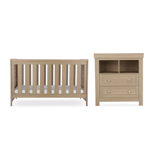 CuddleCo Burford 2 Piece Nursery Furniture Set - Oak