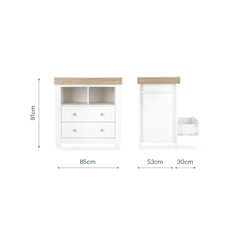 CuddleCo Burford 2 Piece Nursery Furniture Set - White & Oak