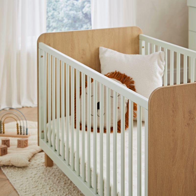 CuddleCo Remi 2 Piece Nursery Furniture Set Oak & Green