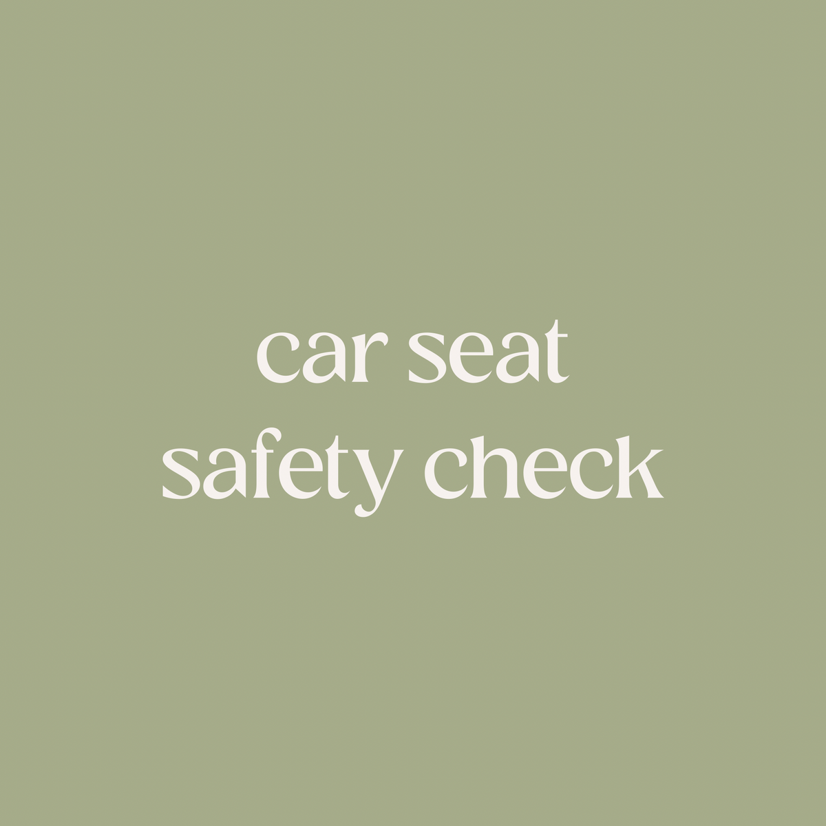 car seat safety check