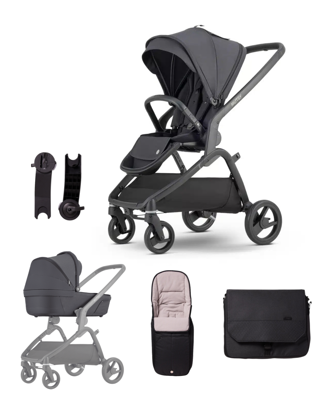 Mutsy Flow - North Black Pushchair Bundle EX DISPLAY