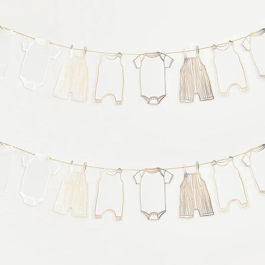 Hootyballoo Gold Foiled Baby Grow Garland 2.5M
