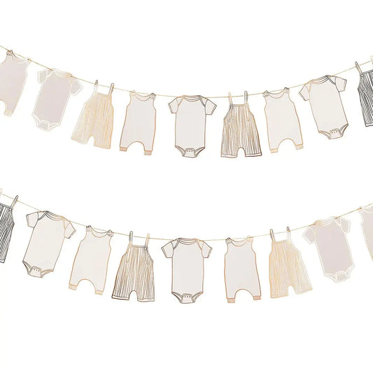 Hootyballoo Gold Foiled Baby Grow Garland 2.5M