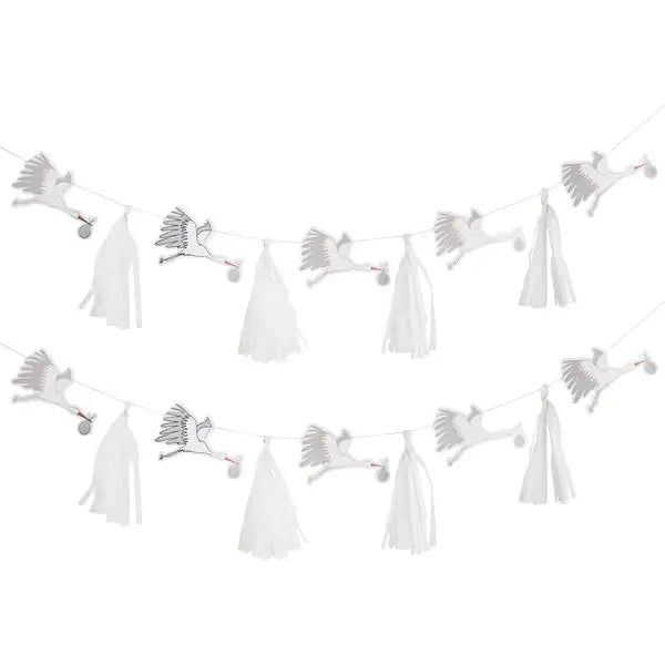 Hootyballoo Stork & Tassle Garland 3M