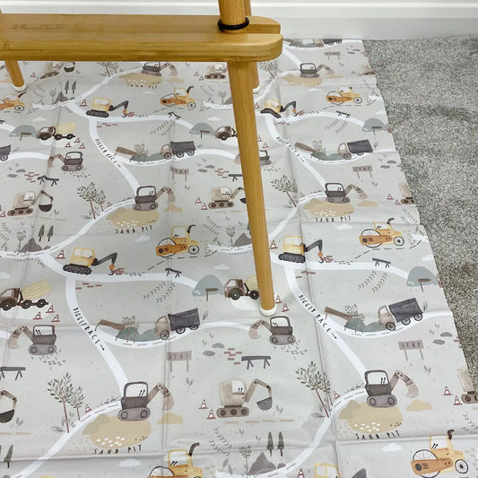 Bobbin and Bumble Wipeable Splash Mat - Digger Land