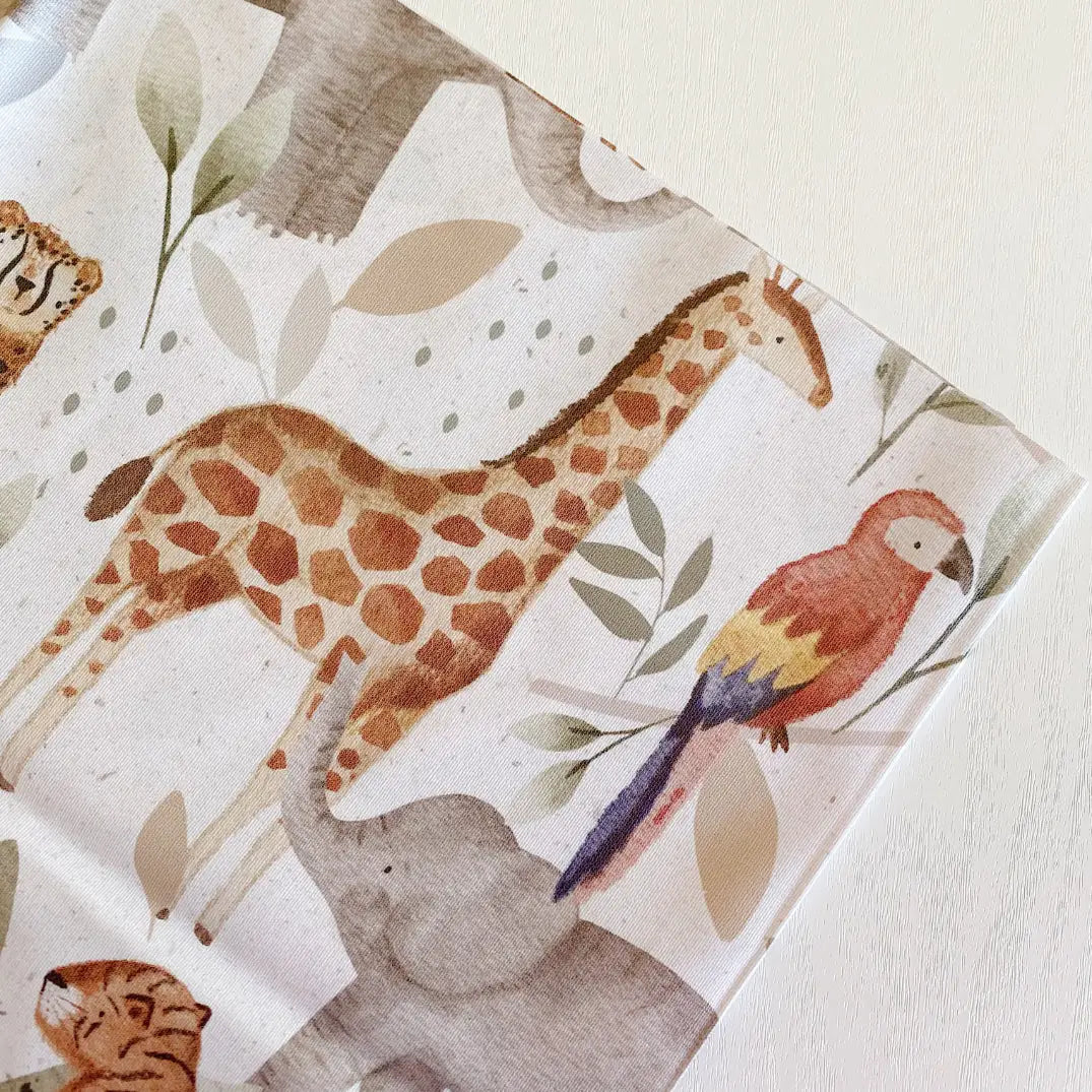 Bobbin and Bumble Wipeable Splash Mat - Jungle Animals