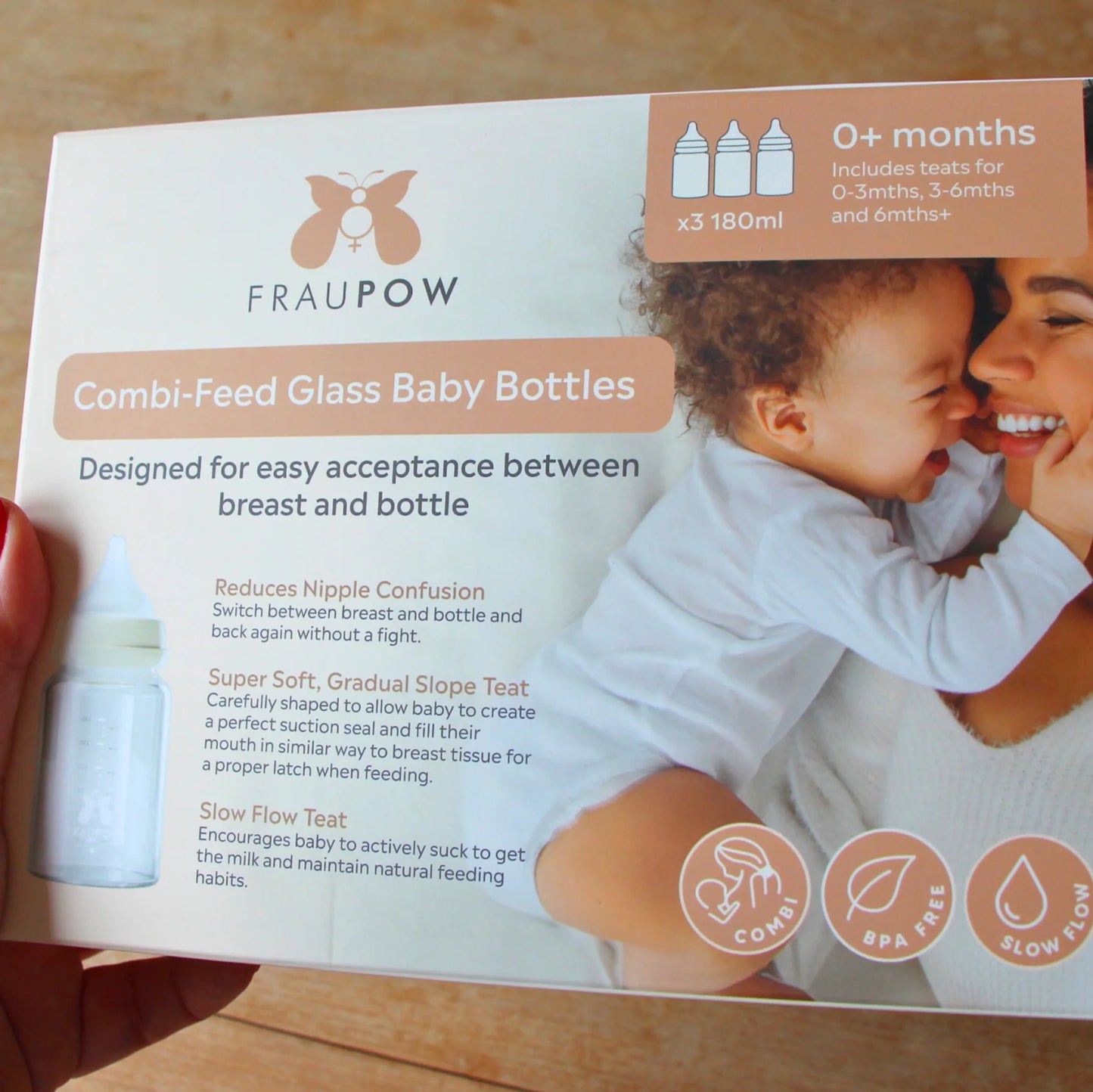 Fraupow Combi-Feed Bottles Glass (Pack of 3)