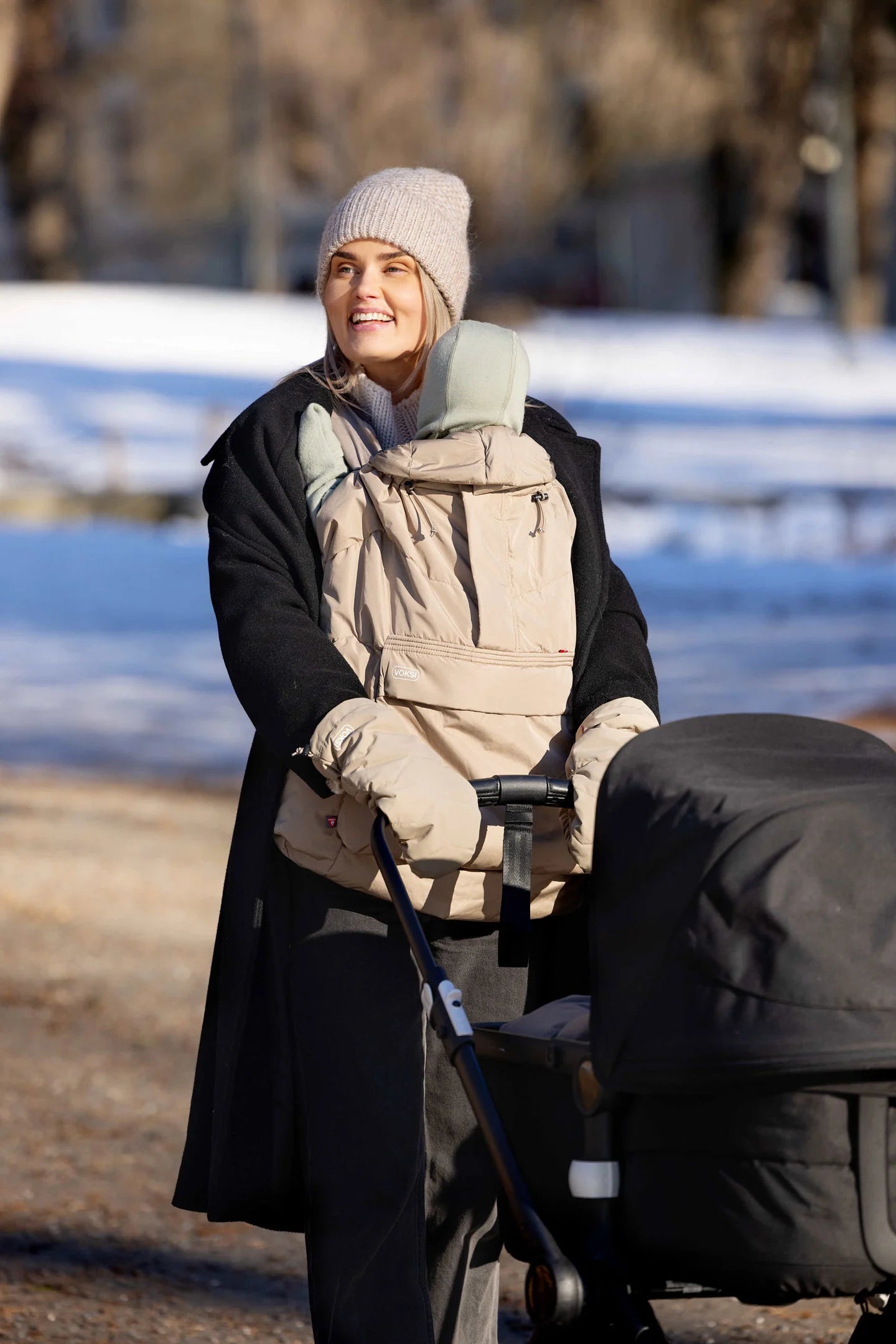 Voksi Stroller Mittens - Dark Sand