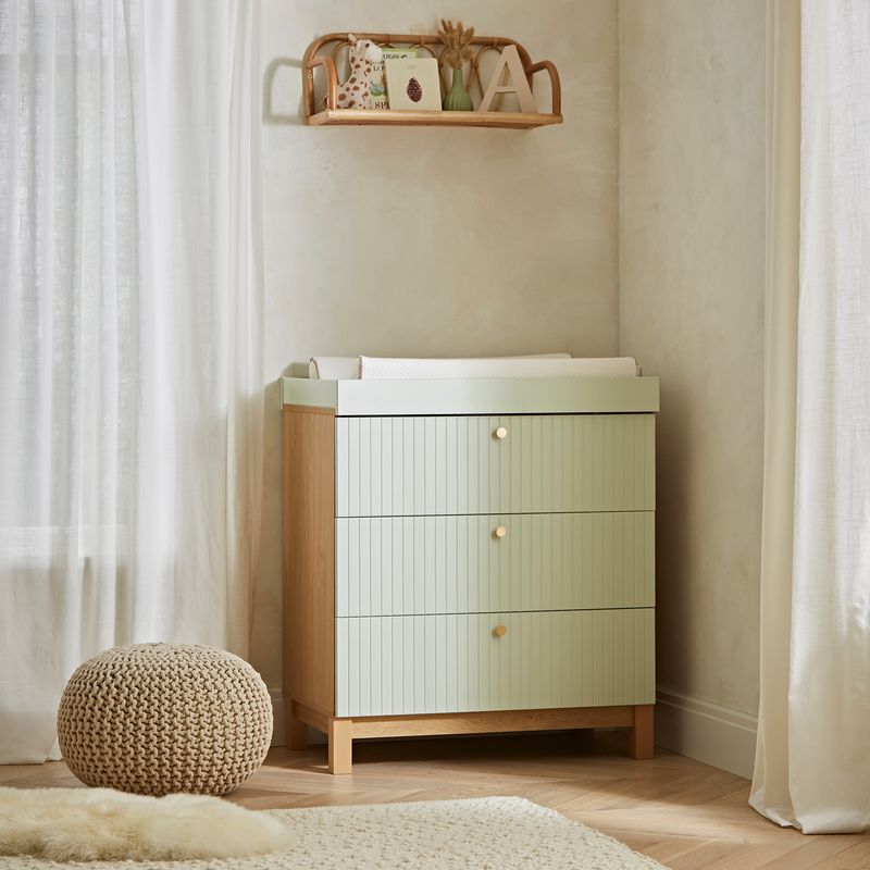 Cuddle Co Remi 3 Piece Nursery Furniture Set Oak & Green