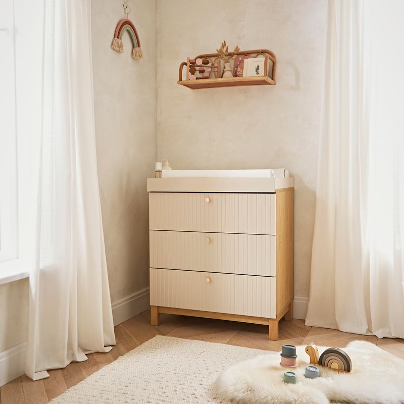 Cuddle Co Remi 3 Piece Nursery Furniture Set Oak & Cashmere
