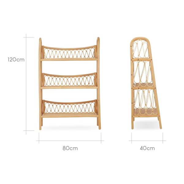 CuddleCo Aria Rattan 3 Tier Shelving Unit