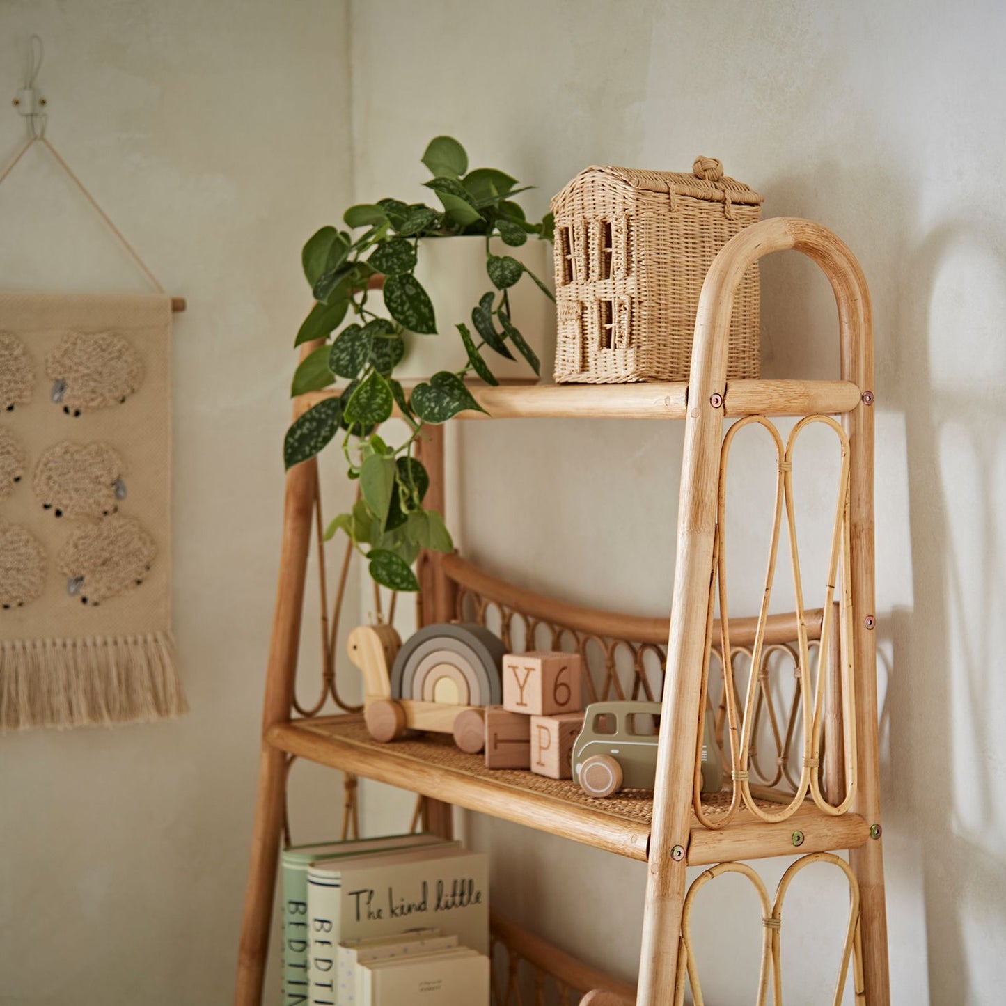 CuddleCo Aria Rattan 5 Tier Shelving Unit