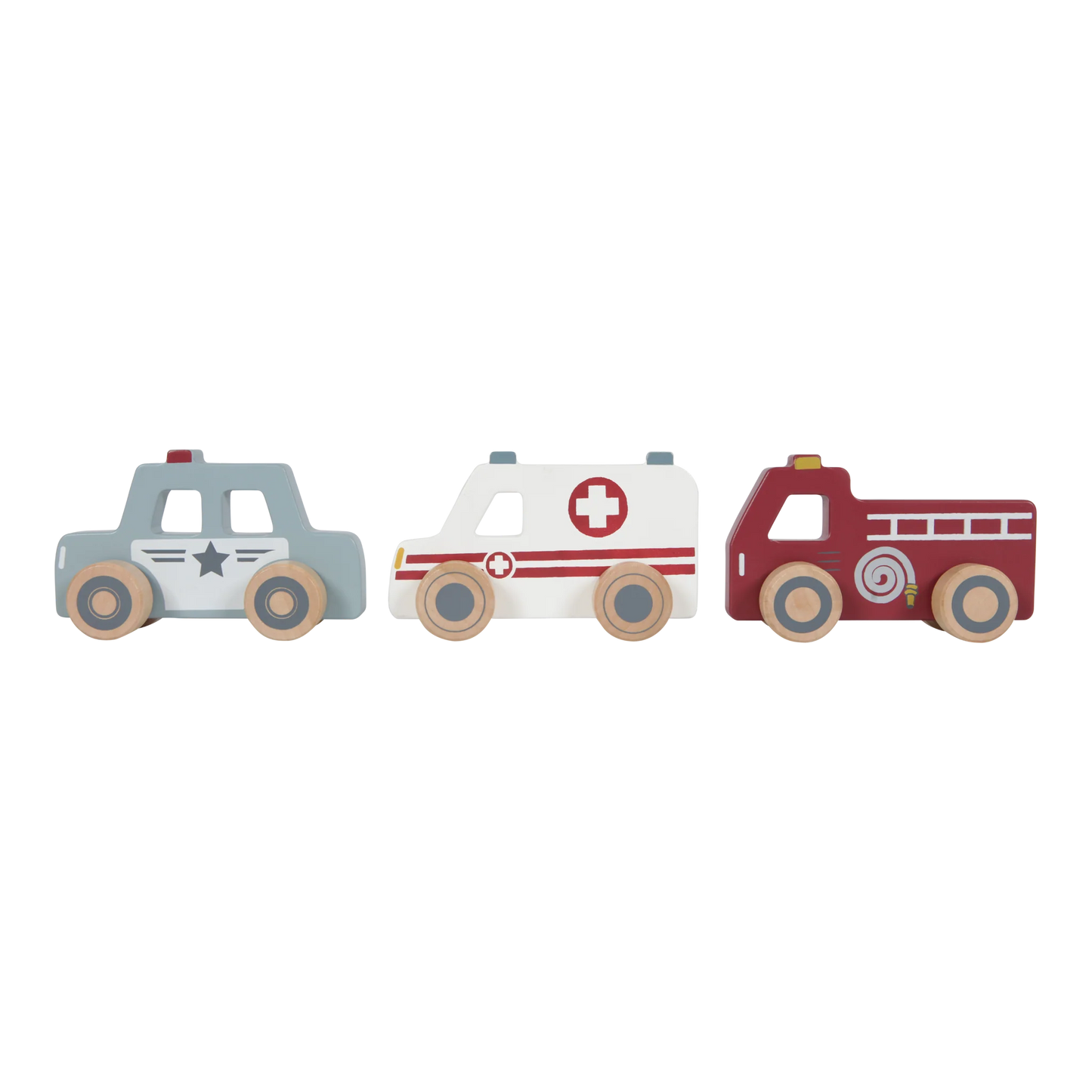 Little Dutch Wooden Emergency Service Vehicles