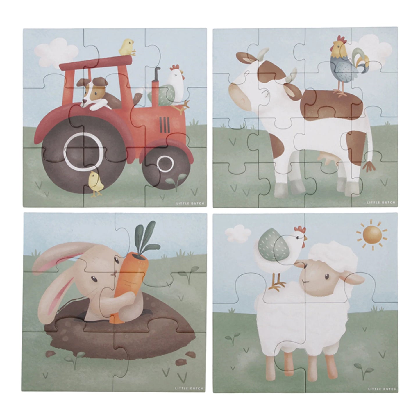 Little Dutch 4 in 1 Puzzles - Little Farm