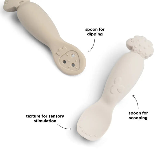 Done By Deer Learning Spoon Set - Tiny Farm Sand