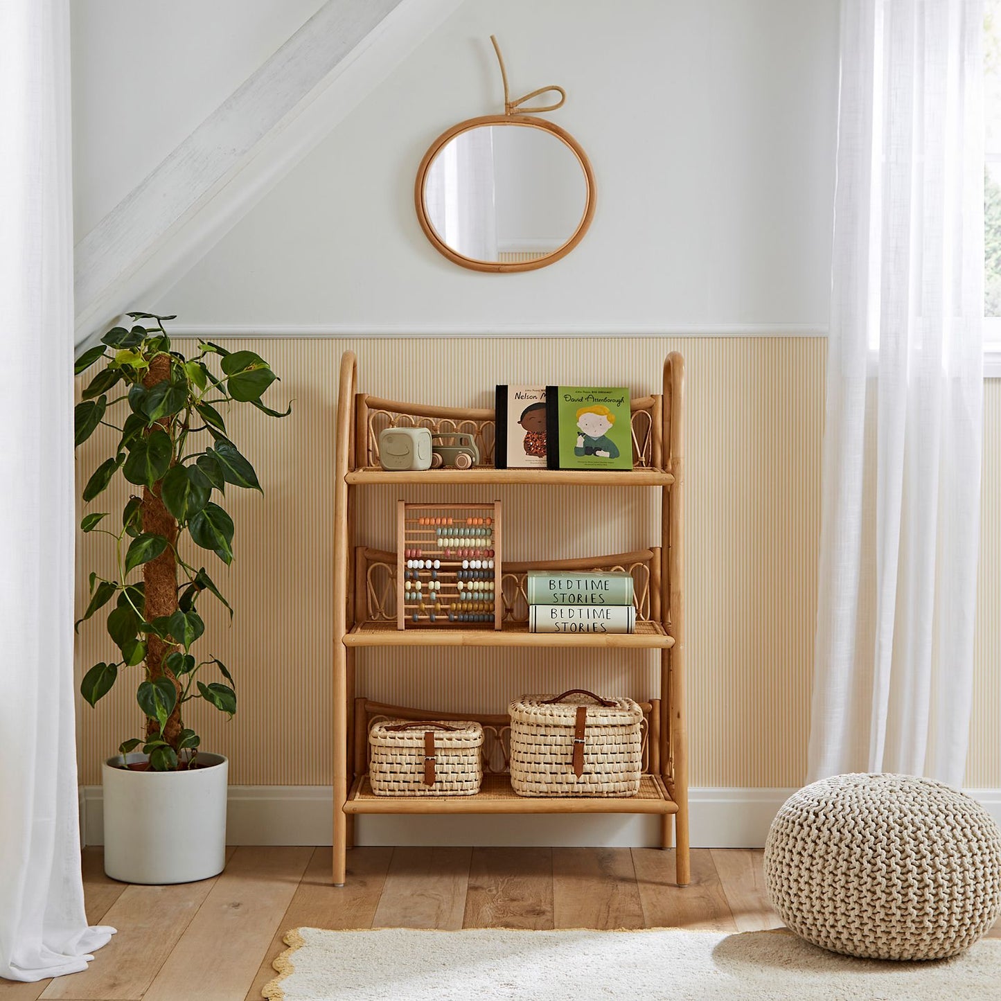 CuddleCo Aria Rattan 3 Tier Shelving Unit