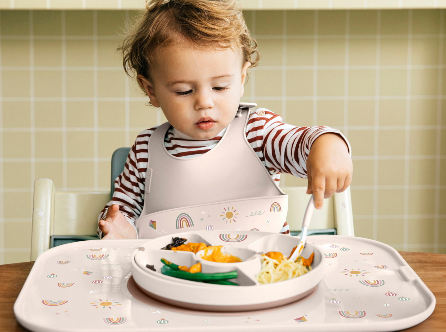 Little Dutch x Mepal Baby Dinnerware Set 3 Pieces - Sunshine & Rainbow