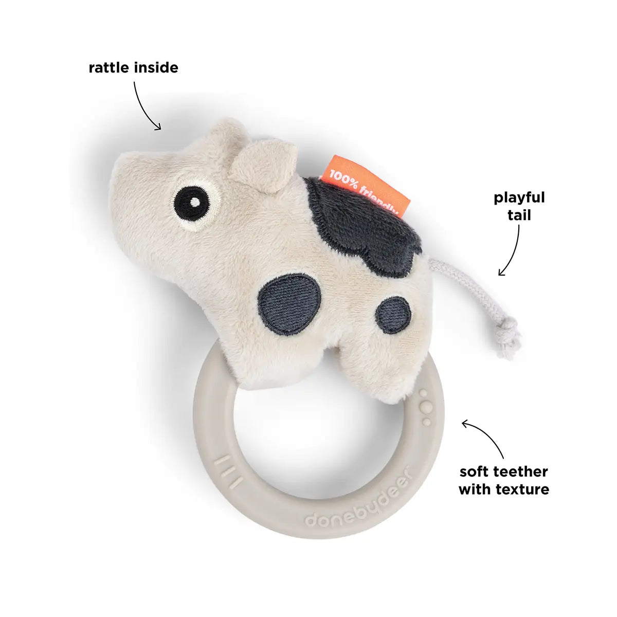 Done By Deer Sensory Rattle with Teether - Dotti Sand