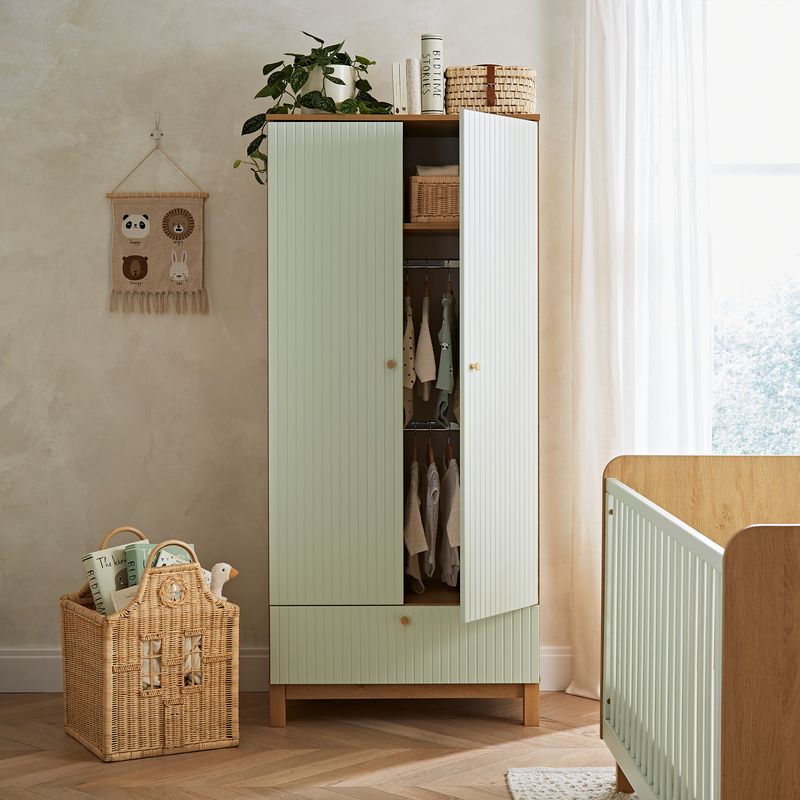 Cuddle Co Remi 3 Piece Nursery Furniture Set Oak & Green