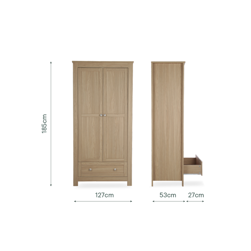 CuddleCo Burford Wardrobe - Oak