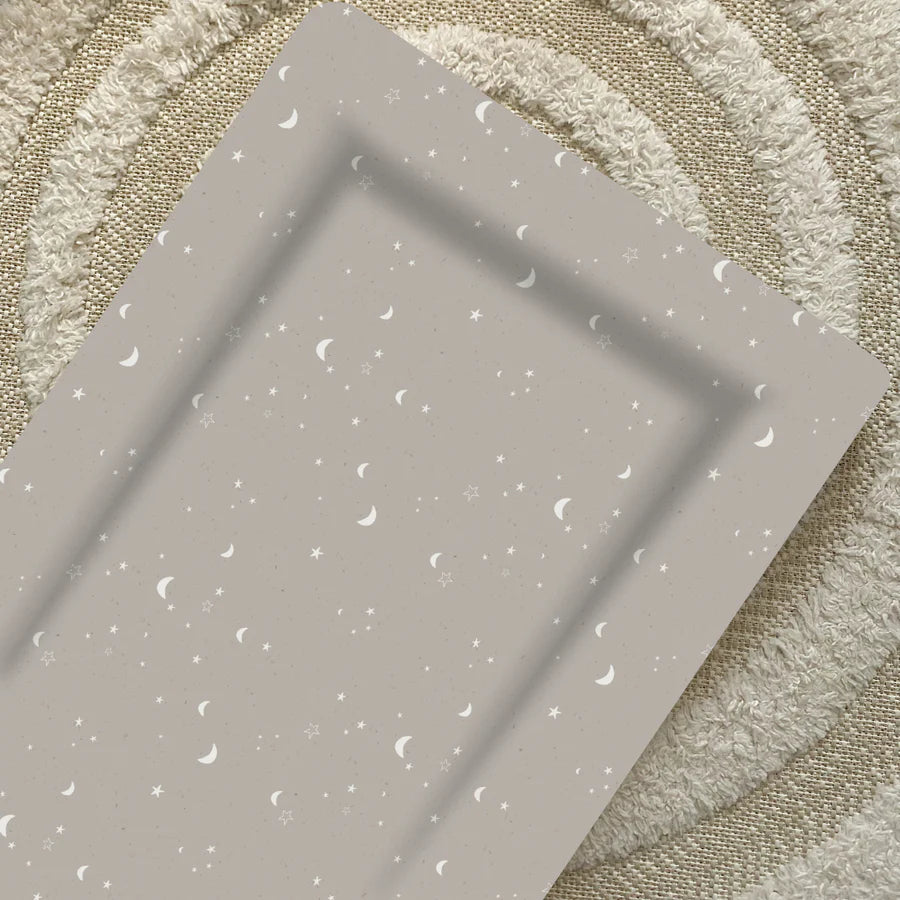 Bobbin and Bumble Baby Changing Mat - Grey/Green Moon & Stars