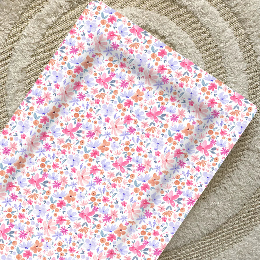 Bobbin and Bumble Baby Changing Mat - Magenta Floral