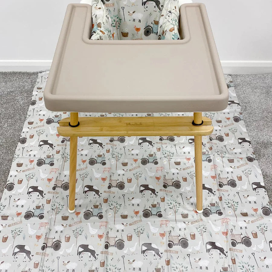 Bobbin and Bumble Wipeable Splash Mat - Ginger's Farm Animals