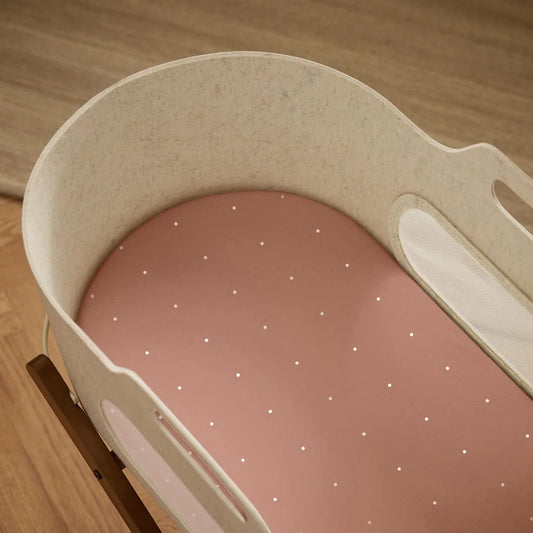Snuz 2 Pack Moses Basket/Pram Fitted Sheets - Blush/Dot