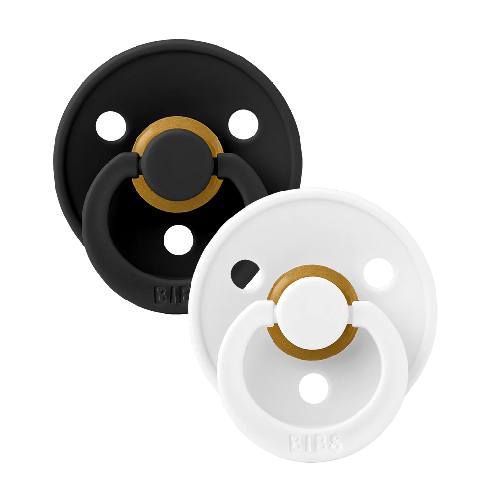 BIBS Colour Pacifier 2 Pack Latex - Black/White