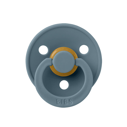 BIBS Colour Pacifier 2 Pack Latex - Ivory/Petrol