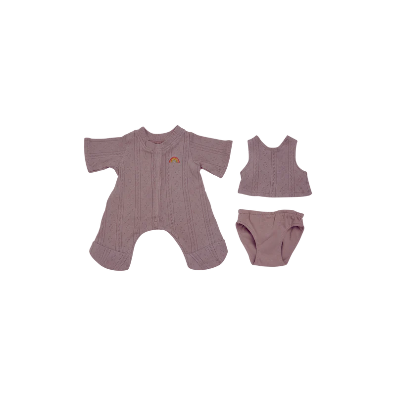 Olli Ella Dinkum Doll Pointelle PJ Set - Lavender