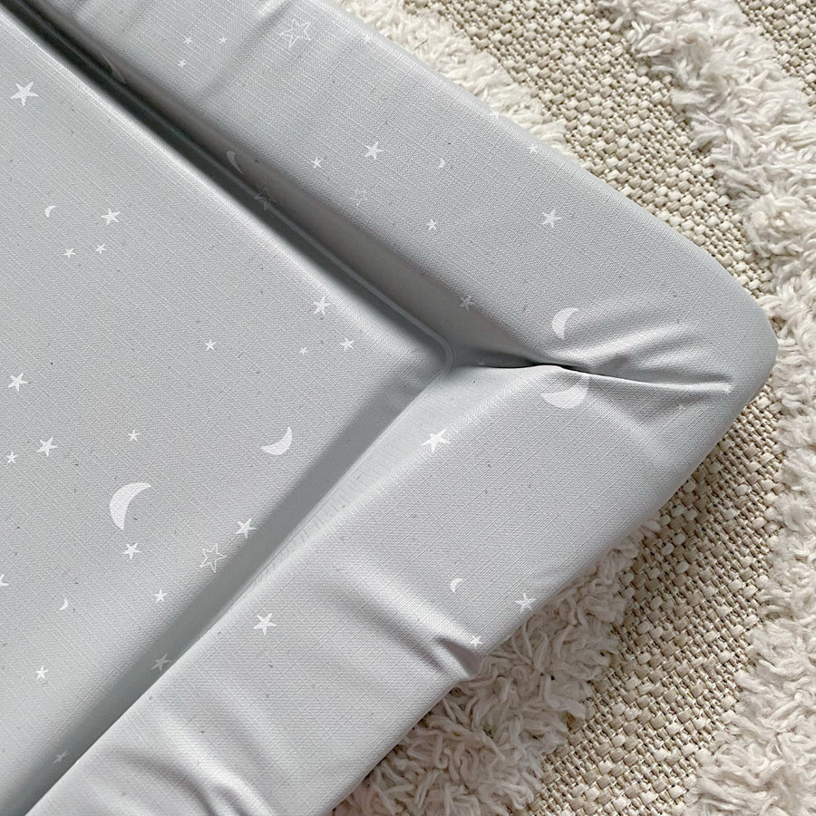 Bobbin and Bumble Baby Changing Mat - Grey/Green Moon & Stars