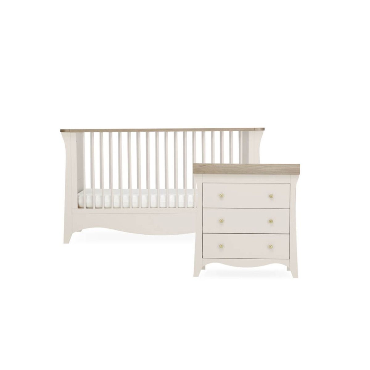 CuddleCo Clara 2 Piece Nursery Furniture Set - Cashmere & Ash