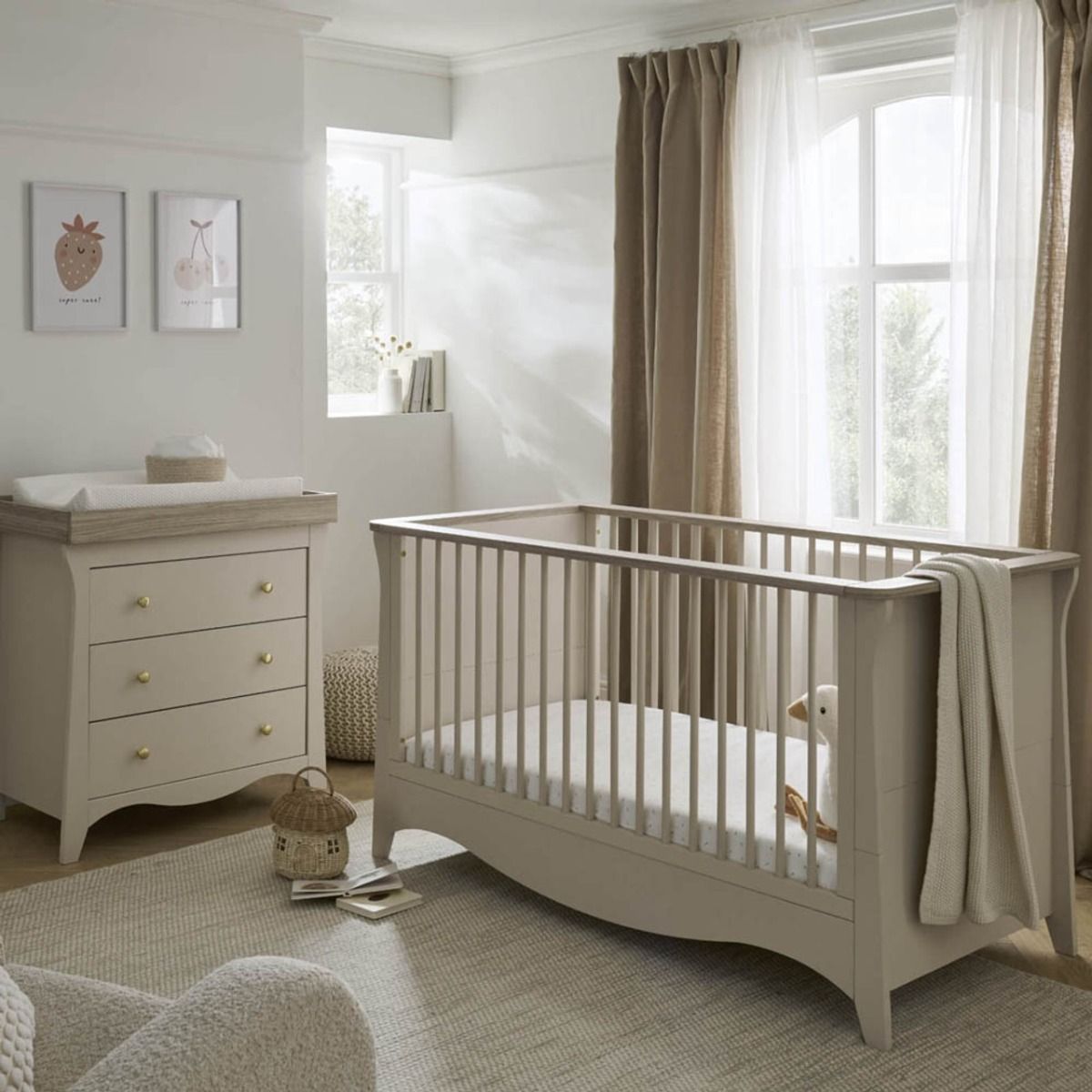 CuddleCo Clara 2 Piece Nursery Furniture Set - Cashmere & Ash