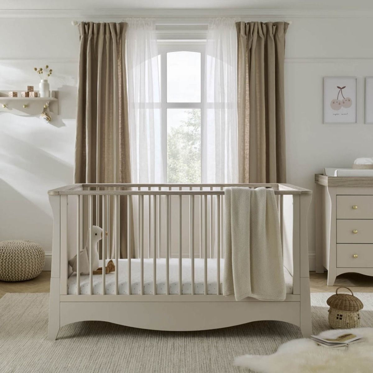CuddleCo Clara 2 Piece Nursery Furniture Set - Cashmere & Ash