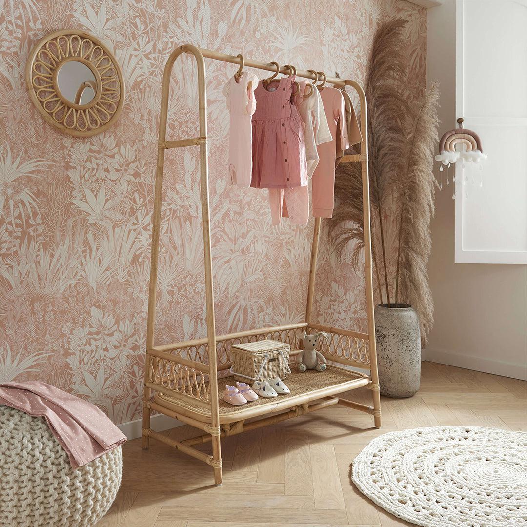 CuddleCo Aria Rattan Children's Clothes Rail